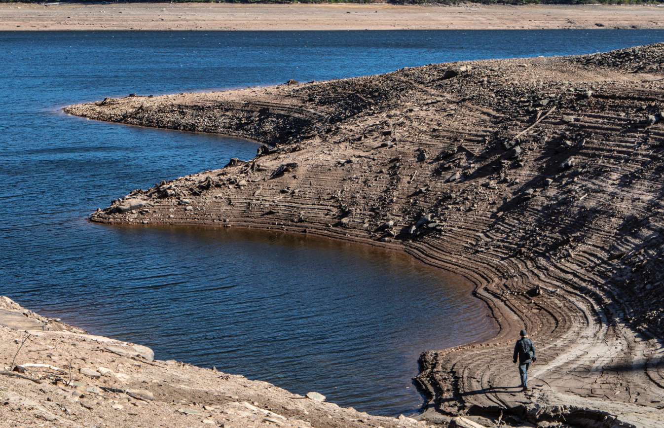 The Neversink Reservoir in New York remains heavily depleated even after recent storms.